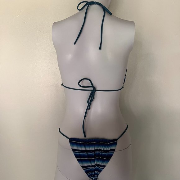 blue striped coin bikini - Picture 7 of 8